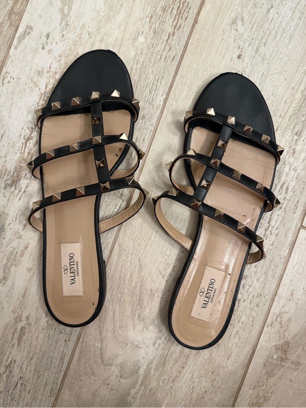 Valentino Rockstud Flat Slide Sandals Pre-Owned, Size 39.5